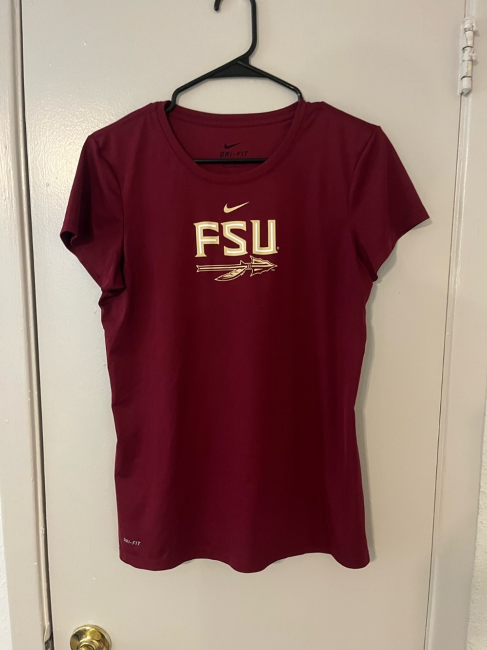 Nike Women's Garnet FSU Short Sleeve Tee with Gold Logo